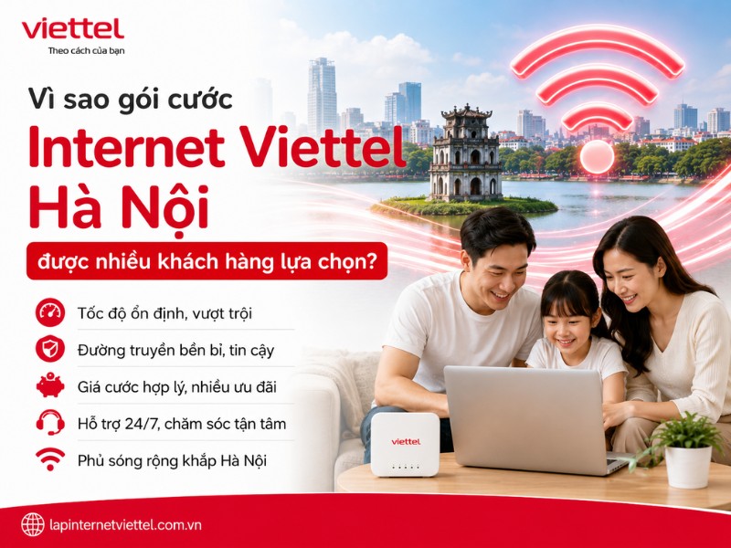Vì sao gói cước Internet Viettel Hà Nội được nhiều khách hàng lựa chọn nhờ hạ tầng FTTH, WiFi 6 và tốc độ cao ổn định