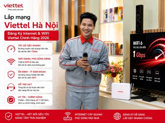 Lắp mạng Viettel Hà Nội chính hãng với Internet cáp quang tốc độ cao năm 2026